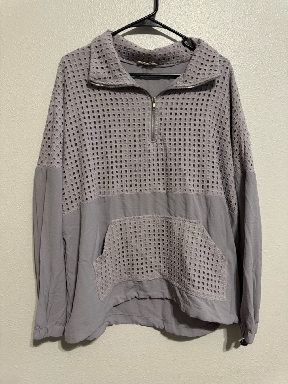 Light Lavender Gray Half-Zip Pullover